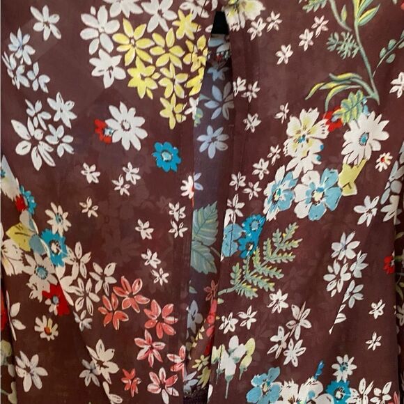 ASOS Design Brown Maxi Dress w/ Puff Sleeves in Vintage Floral Pattern - Picture 9 of 10